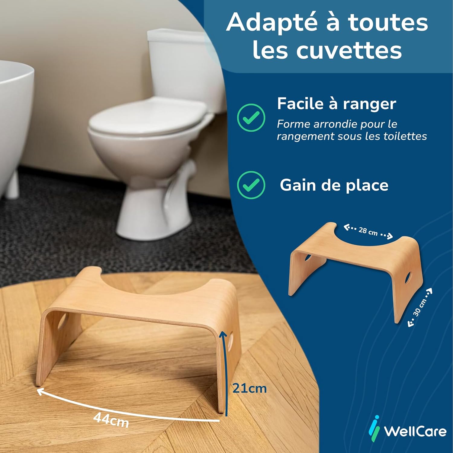 WC Hocker aus Lackiertem Holz