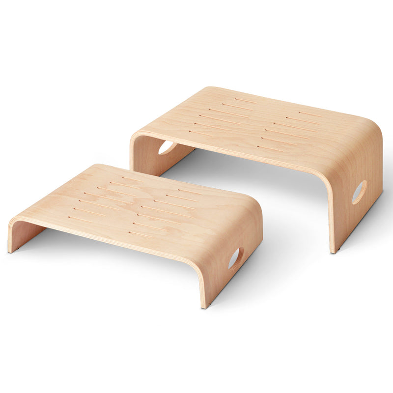 Marche-pied en bois WellCare, versions 15 cm et 9 cm côte à côte