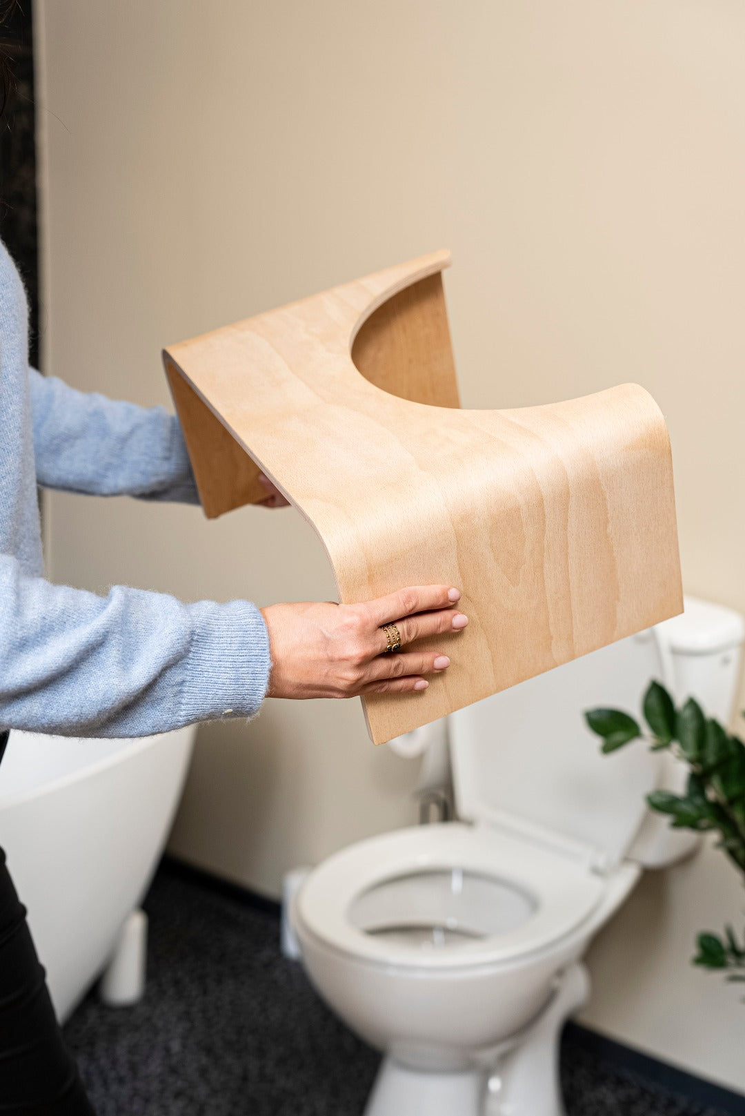 tabouret wc bois