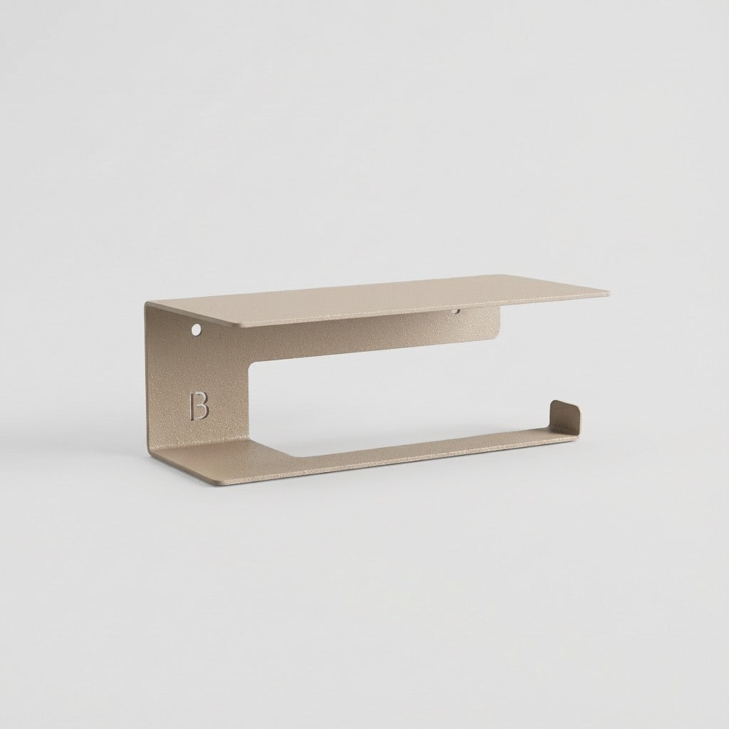 Wandmontierter Toilettenpapierhalter mit Ablage