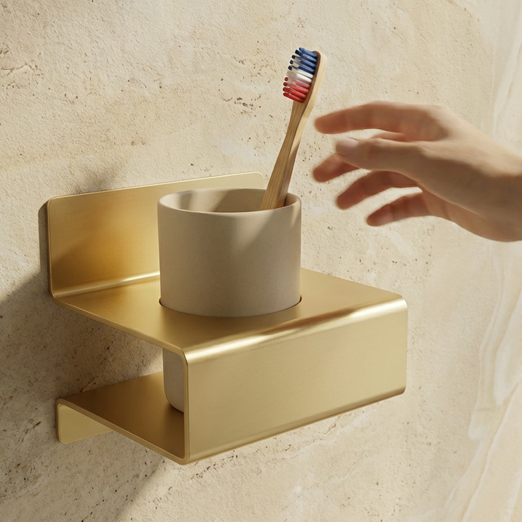 Accessoire de salle de bain en métal, fabrication française. Design épuré et durable pour organiser vos produits. Livraison rapide.