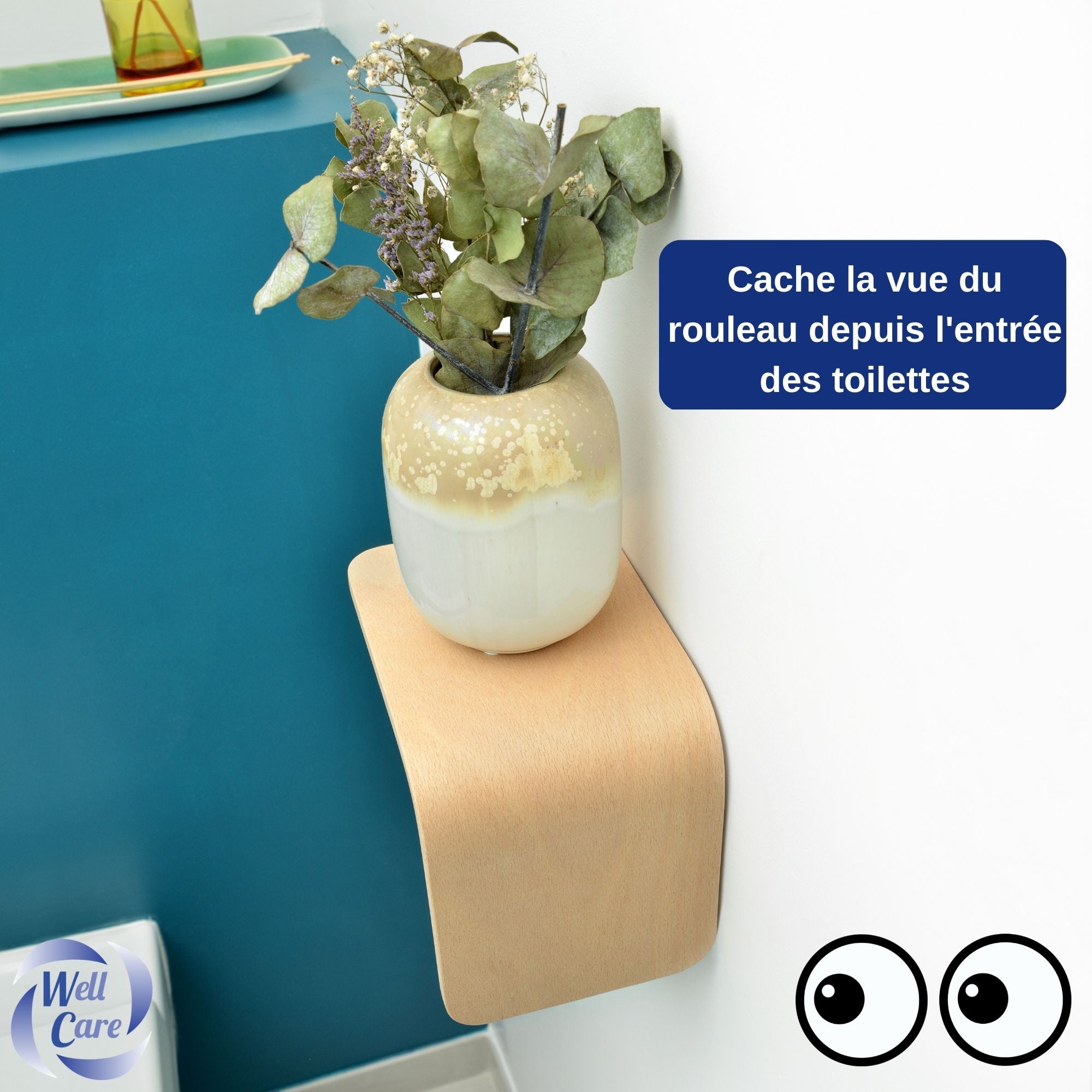 porte papier toilette en bois avec support étagère déco